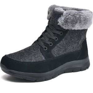 TIOSEBON Women's Winter Snow Ankle Boots-Fur Lined Anti-Slip On Resistant size 7